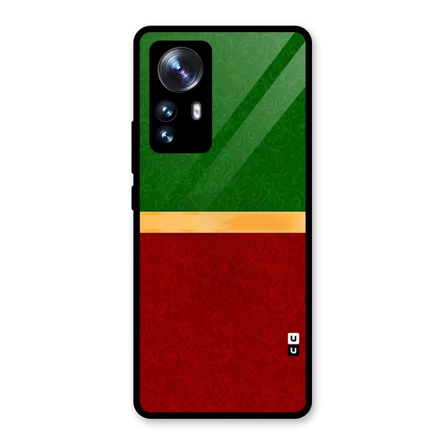 Christmas Colors Stripe Glass Back Case for Xiaomi 12 Pro