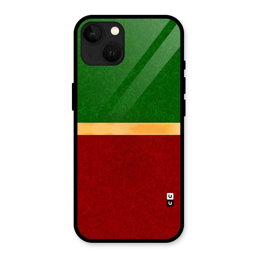 Christmas Colors Stripe Glass Back Case for iPhone 13