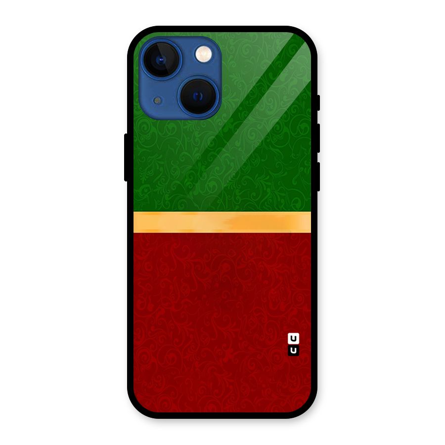 Christmas Colors Stripe Glass Back Case for iPhone 13 Mini