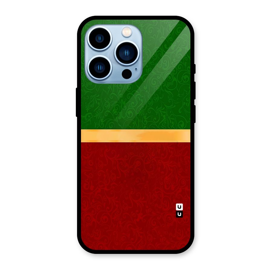 Christmas Colors Stripe Glass Back Case for iPhone 13 Pro