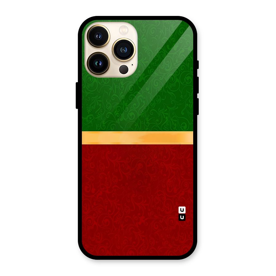 Christmas Colors Stripe Glass Back Case for iPhone 13 Pro Max