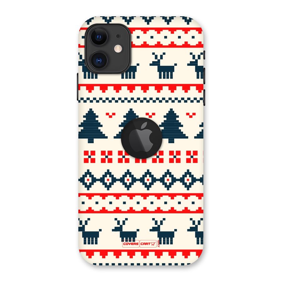 Christmas Design Pattern Back Case for iPhone 11 Logo Cut