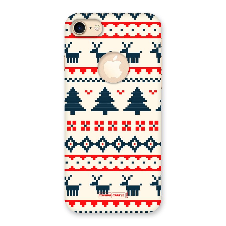 Christmas Design Pattern Back Case for iPhone 7 Logo Cut