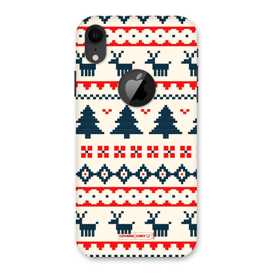Christmas Design Pattern Back Case for iPhone XR Logo Cut