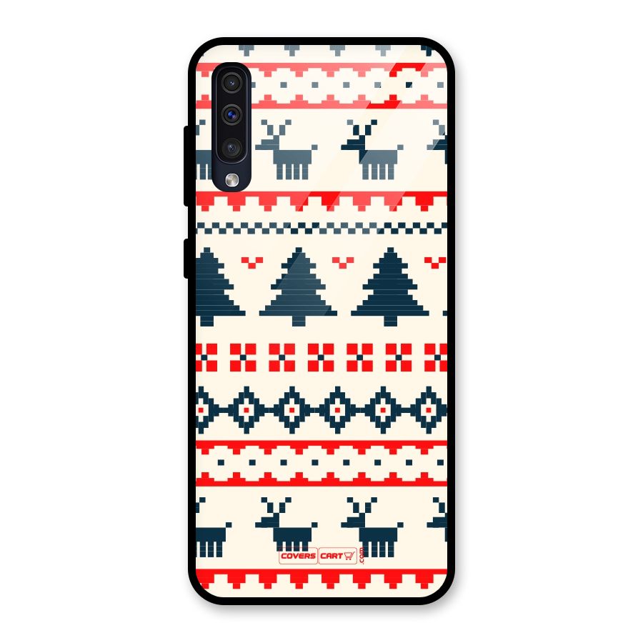 Christmas Design Pattern Glass Back Case for Galaxy A50s