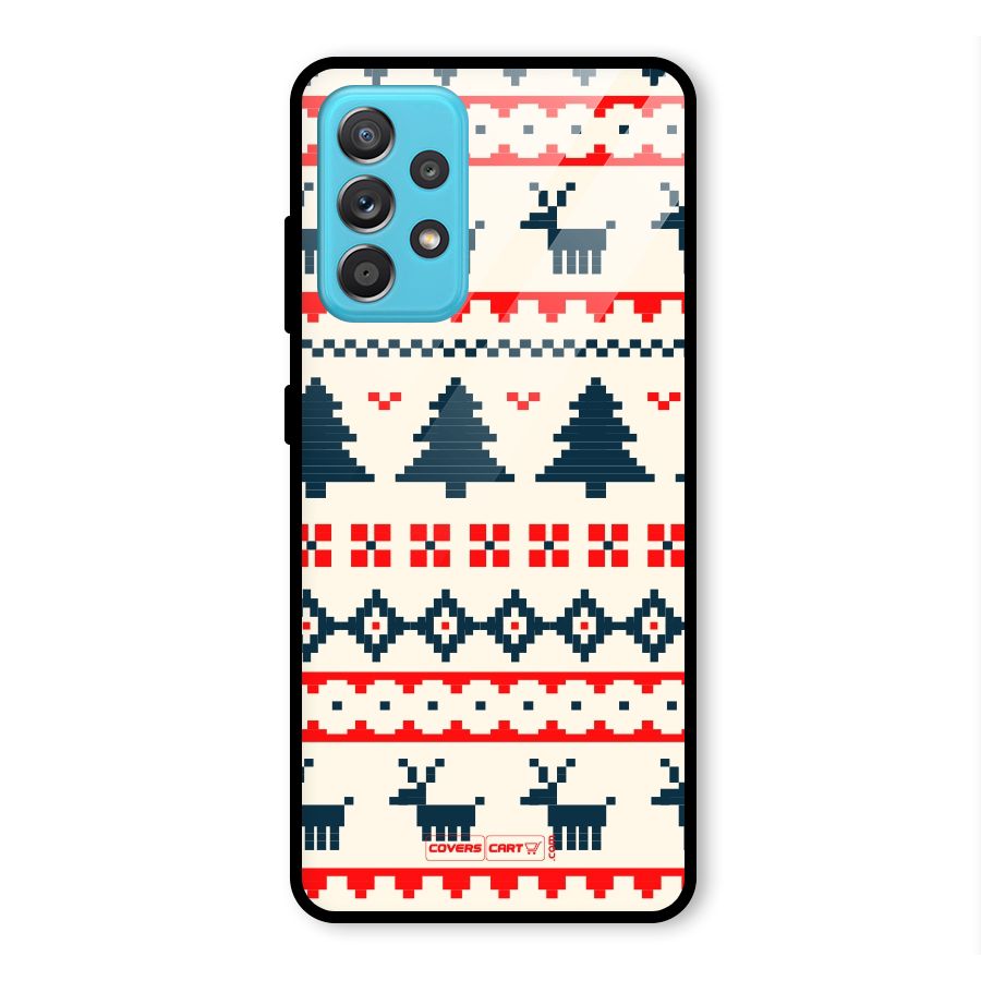 Christmas Design Pattern Glass Back Case for Galaxy A52s 5G