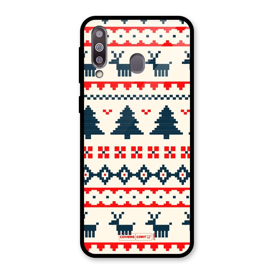 Christmas Design Pattern Glass Back Case for Galaxy M30