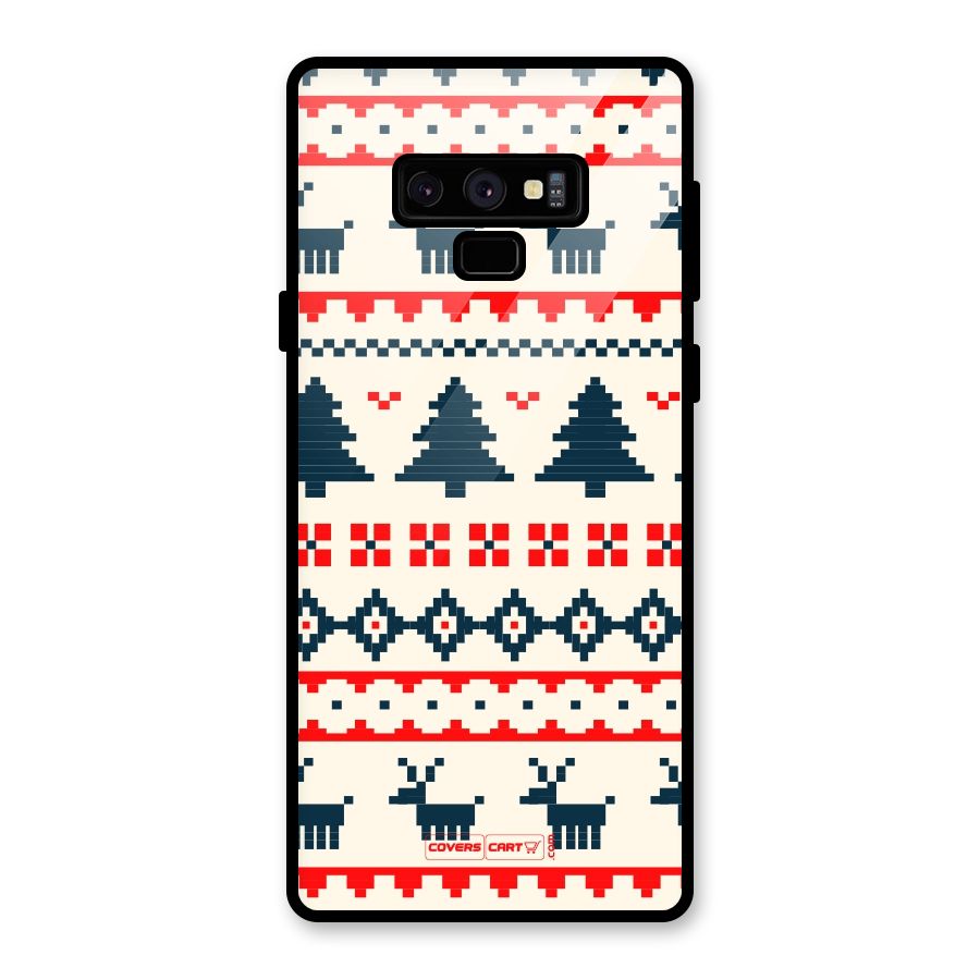 Christmas Design Pattern Glass Back Case for Galaxy Note 9