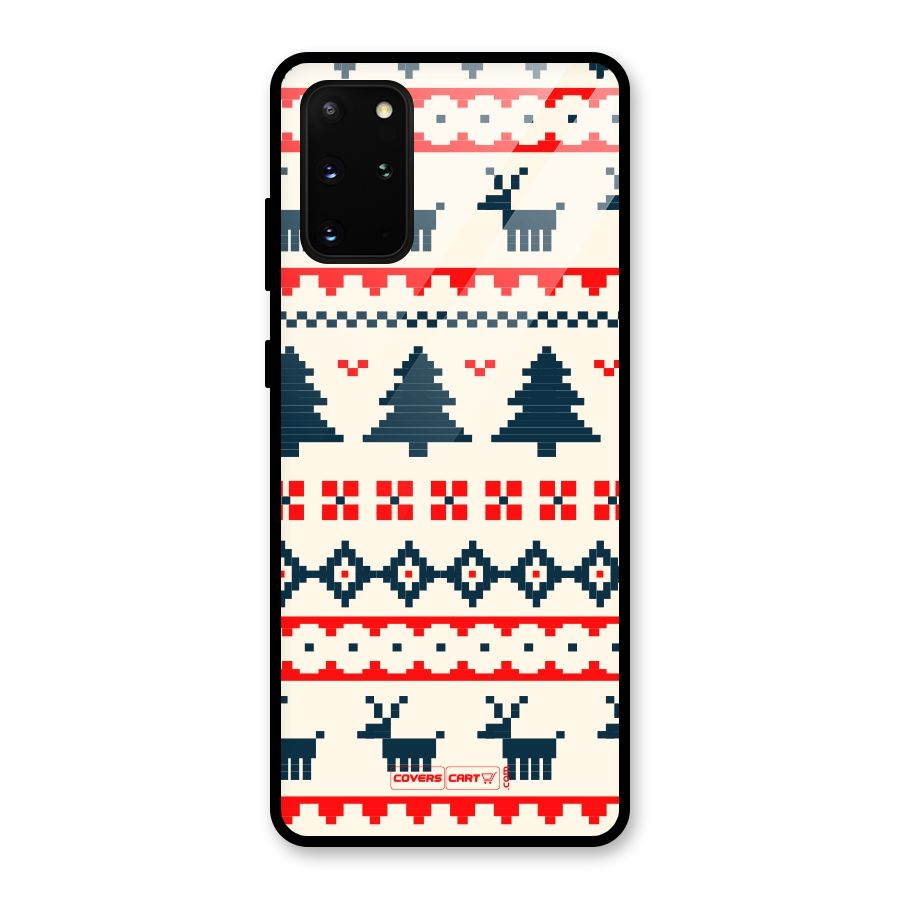 Christmas Design Pattern Glass Back Case for Galaxy S20 Plus