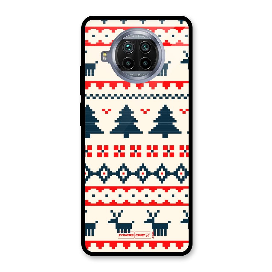 Christmas Design Pattern Glass Back Case for Mi 10i