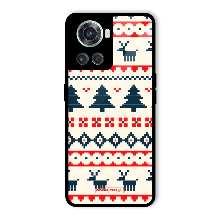Christmas Design Pattern Glass Back Case for OnePlus 10R
