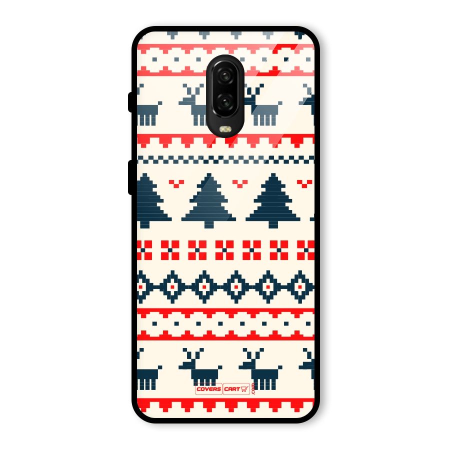 Christmas Design Pattern Glass Back Case for OnePlus 6T