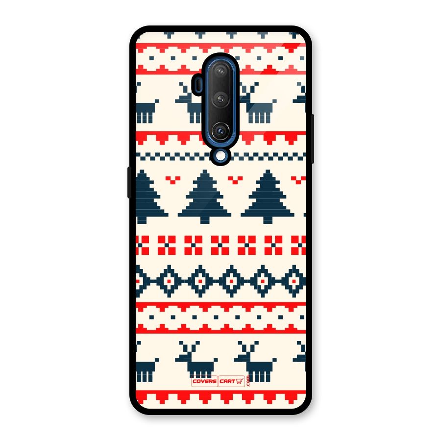 Christmas Design Pattern Glass Back Case for OnePlus 7T Pro