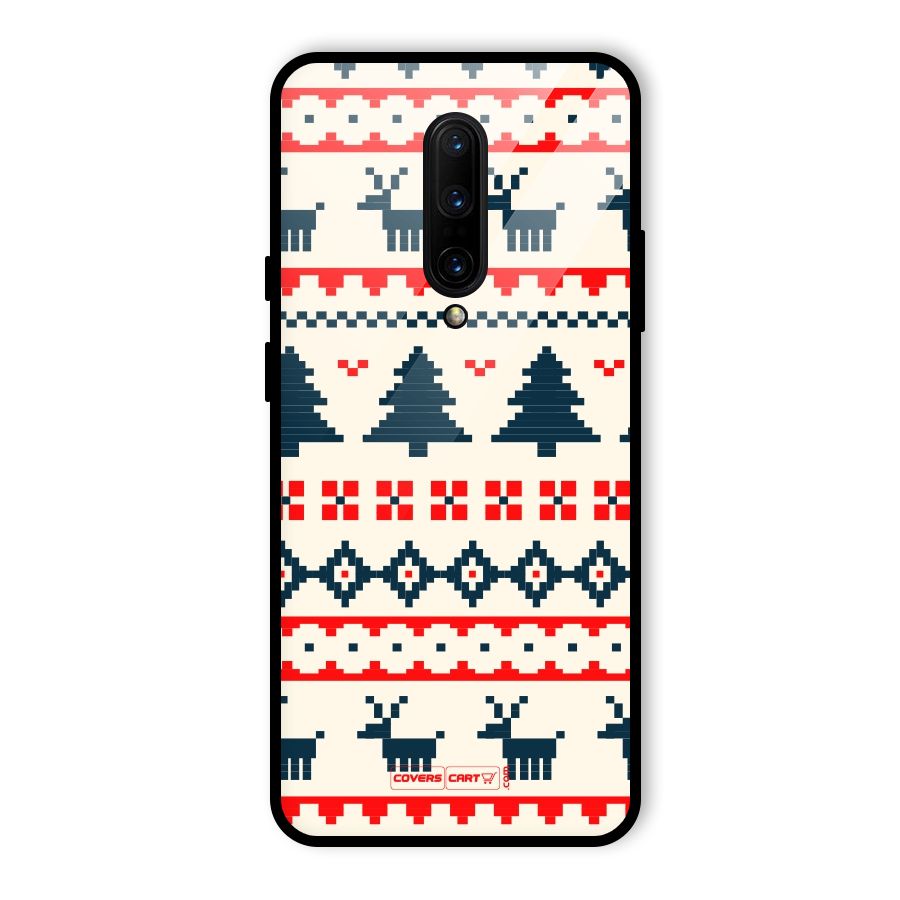 Christmas Design Pattern Glass Back Case for OnePlus 7 Pro