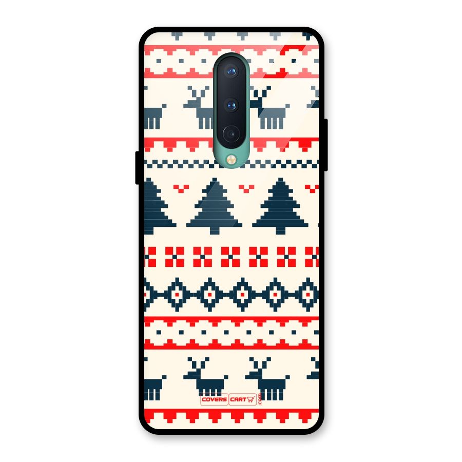 Christmas Design Pattern Glass Back Case for OnePlus 8