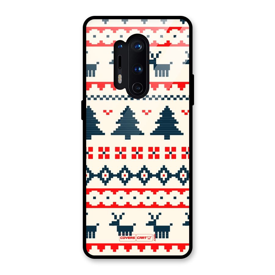 Christmas Design Pattern Glass Back Case for OnePlus 8 Pro