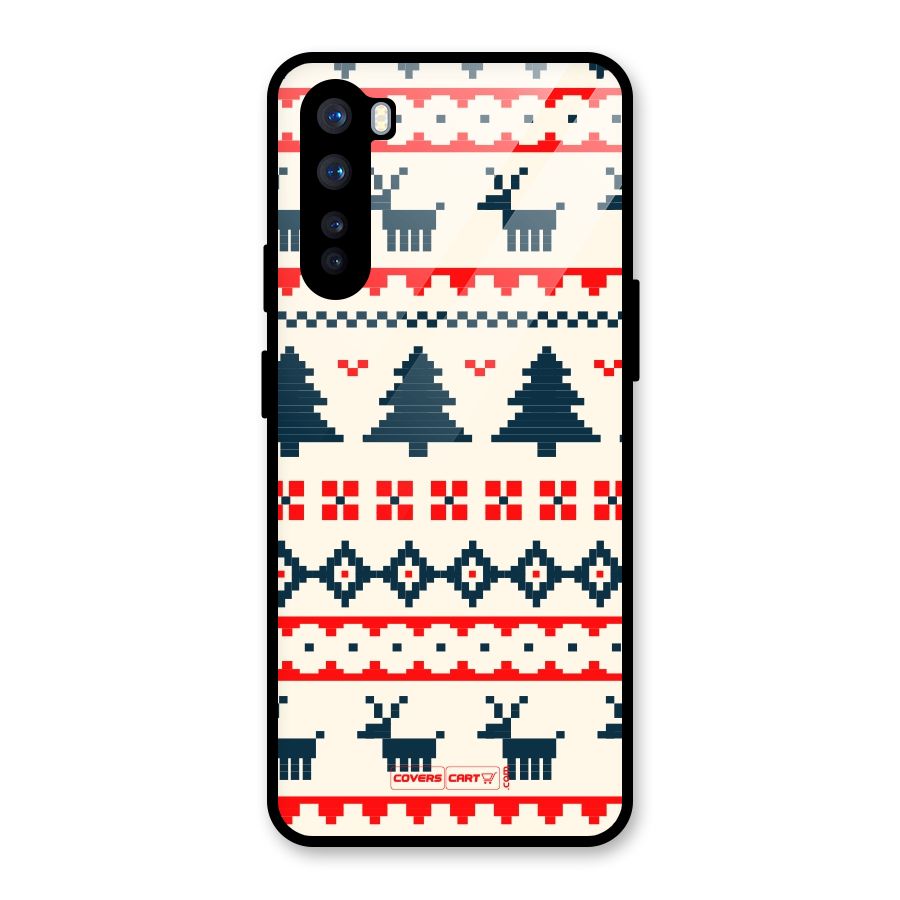 Christmas Design Pattern Glass Back Case for OnePlus Nord