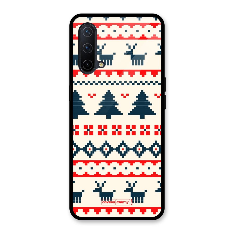 Christmas Design Pattern Glass Back Case for OnePlus Nord CE 5G