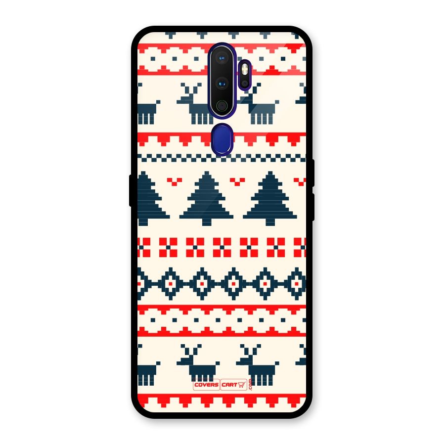 Christmas Design Pattern Glass Back Case for Oppo A9 (2020)