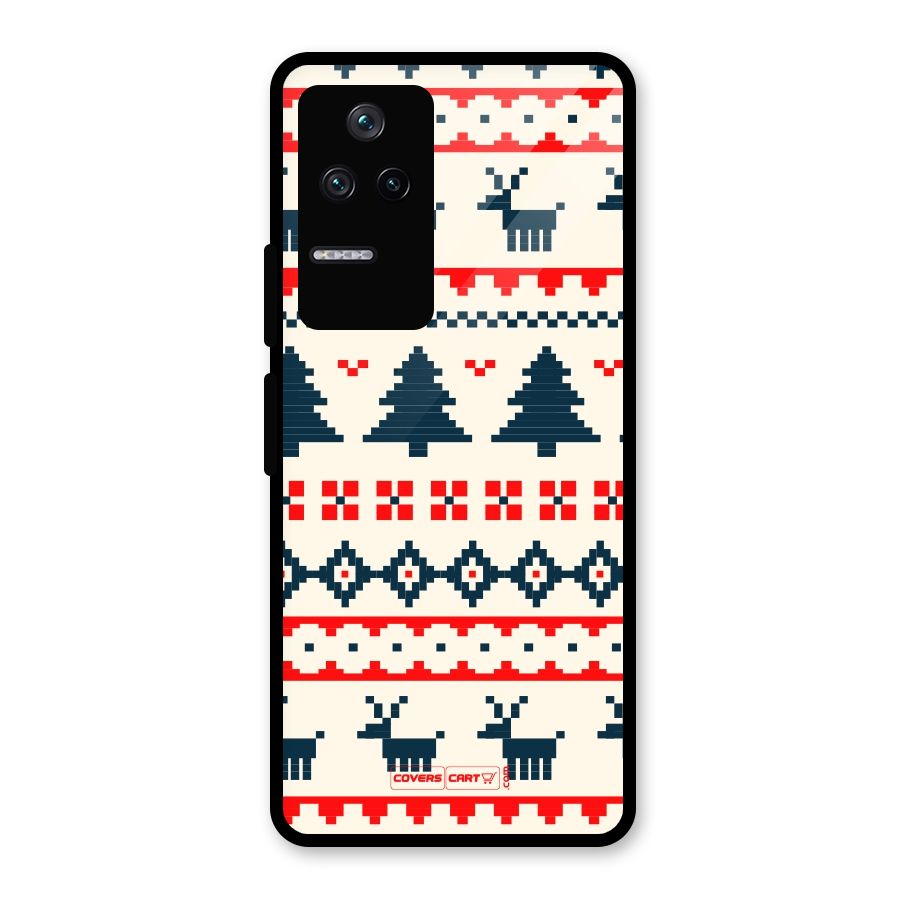 Christmas Design Pattern Glass Back Case for Poco F4 5G