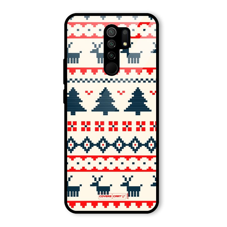 Christmas Design Pattern Glass Back Case for Poco M2