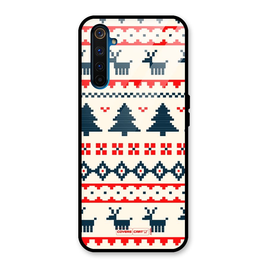 Christmas Design Pattern Glass Back Case for Realme 6 Pro