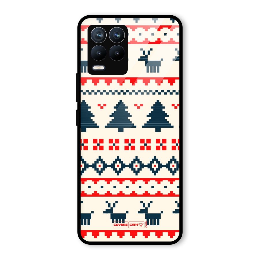 Christmas Design Pattern Glass Back Case for Realme 8 Pro