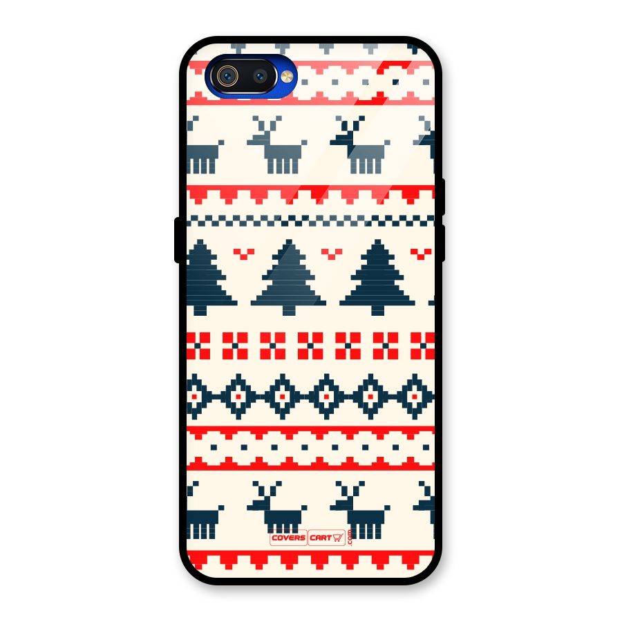 Christmas Design Pattern Glass Back Case for Realme C2