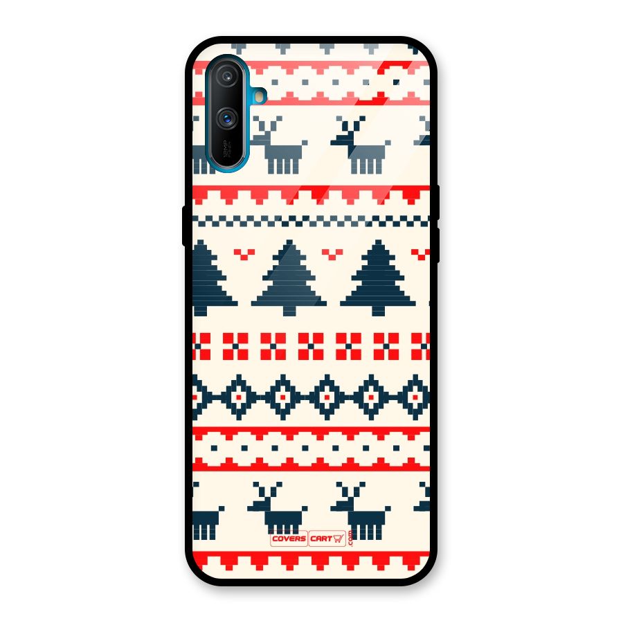 Christmas Design Pattern Glass Back Case for Realme C3