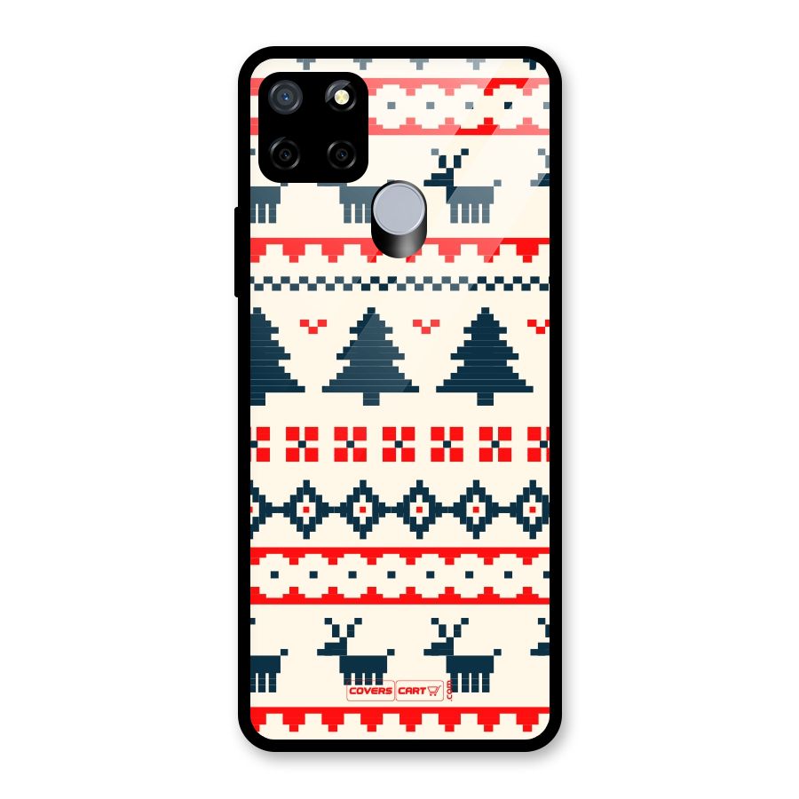 Christmas Design Pattern Glass Back Case for Realme Narzo 20