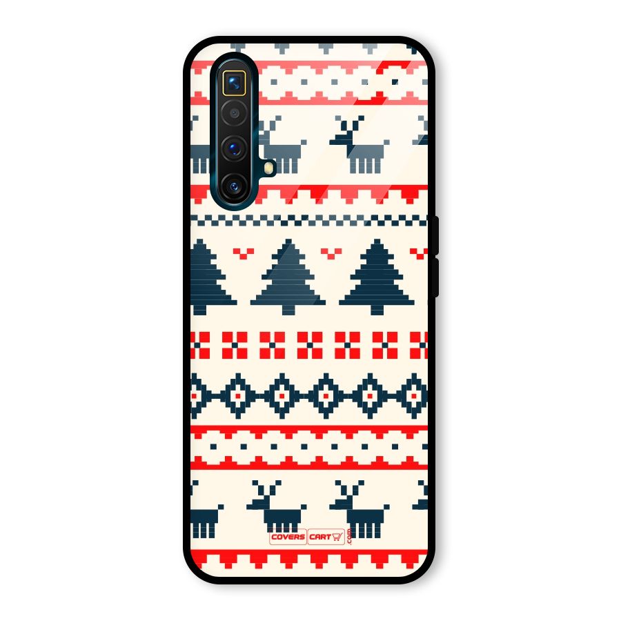 Christmas Design Pattern Glass Back Case for Realme X3 SuperZoom