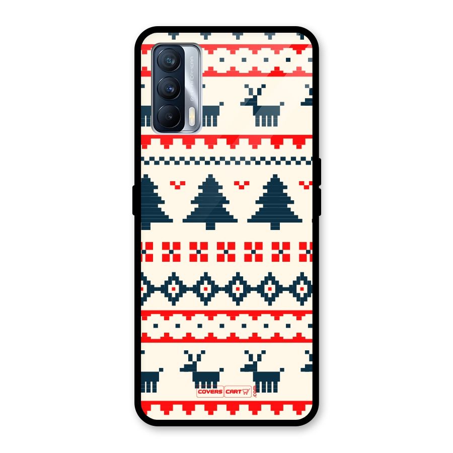 Christmas Design Pattern Glass Back Case for Realme X7