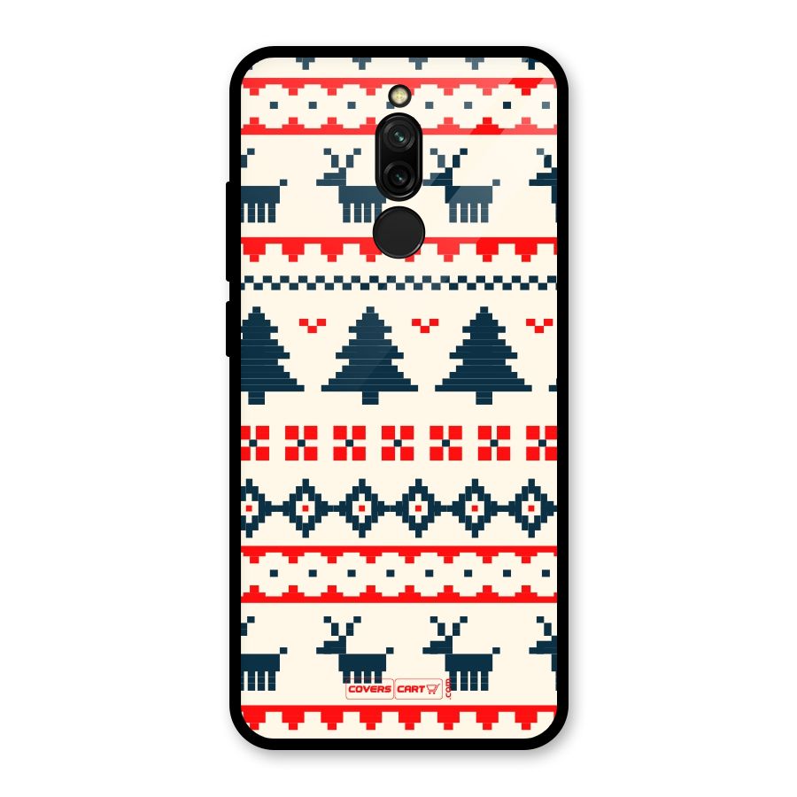 Christmas Design Pattern Glass Back Case for Redmi 8