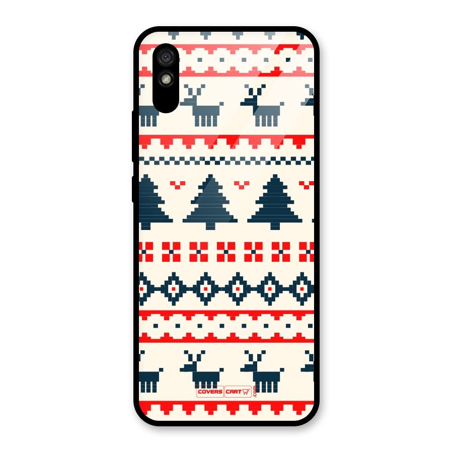 Christmas Design Pattern Glass Back Case for Redmi 9i