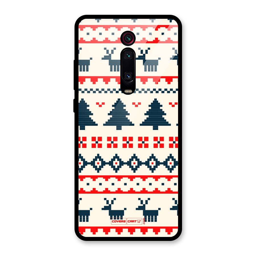 Christmas Design Pattern Glass Back Case for Redmi K20 Pro