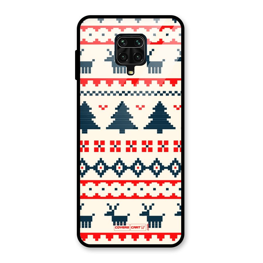 Christmas Design Pattern Glass Back Case for Redmi Note 10 Lite