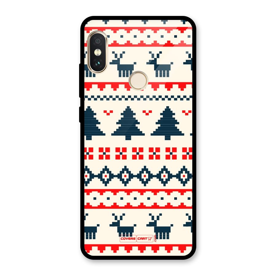 Christmas Design Pattern Glass Back Case for Redmi Note 5 Pro