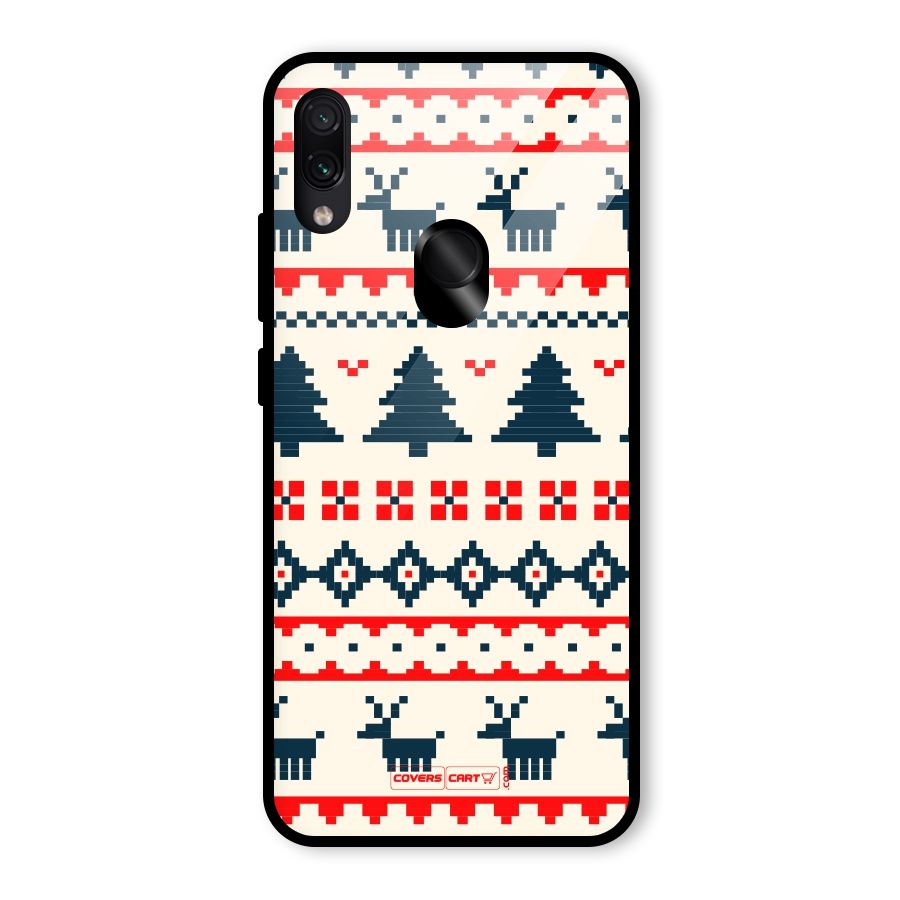 Christmas Design Pattern Glass Back Case for Redmi Note 7