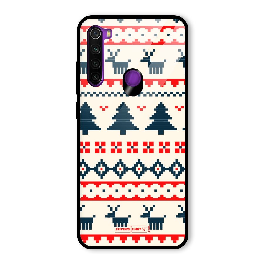 Christmas Design Pattern Glass Back Case for Redmi Note 8