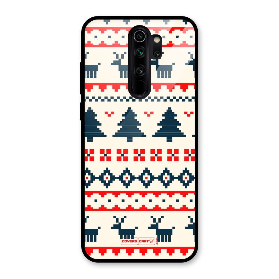 Christmas Design Pattern Glass Back Case for Redmi Note 8 Pro
