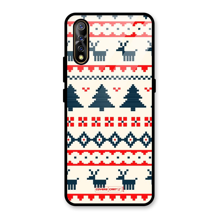 Christmas Design Pattern Glass Back Case for Vivo S1