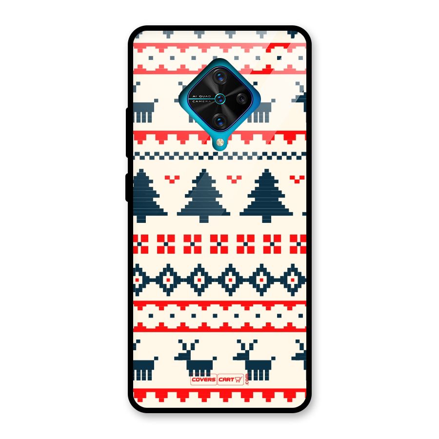 Christmas Design Pattern Glass Back Case for Vivo S1 Pro