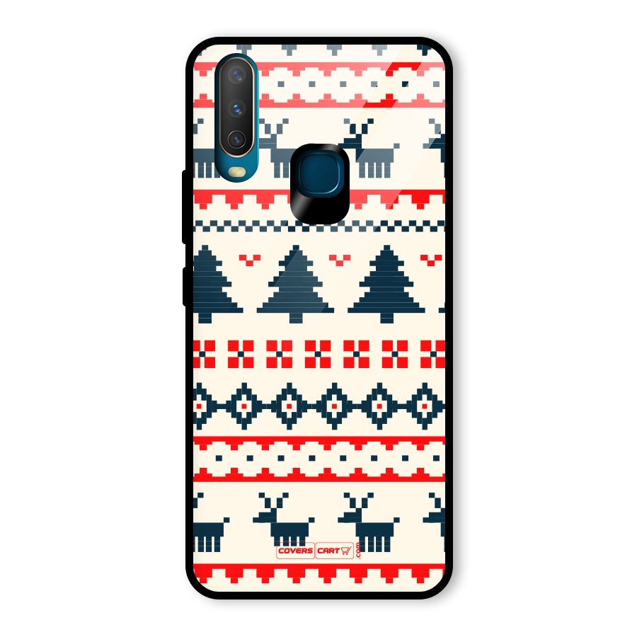 Christmas Design Pattern Glass Back Case for Vivo U10