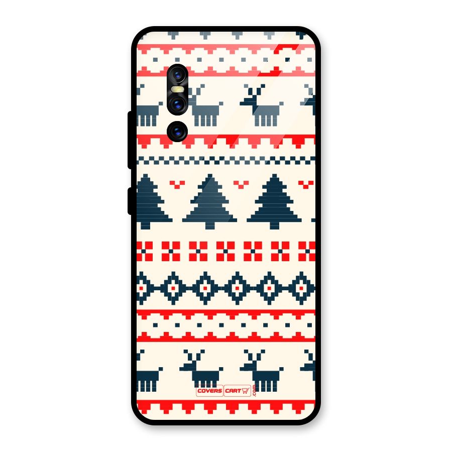 Christmas Design Pattern Glass Back Case for Vivo V15 Pro