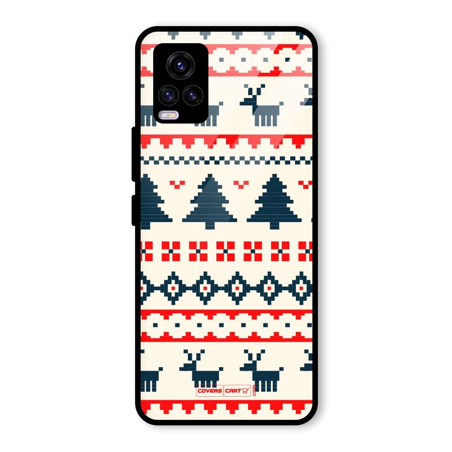 Christmas Design Pattern Glass Back Case for Vivo V20