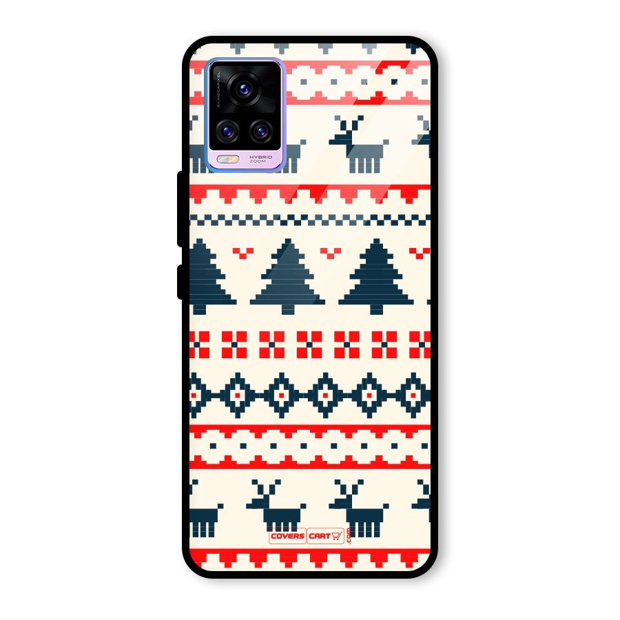 Christmas Design Pattern Glass Back Case for Vivo V20 Pro