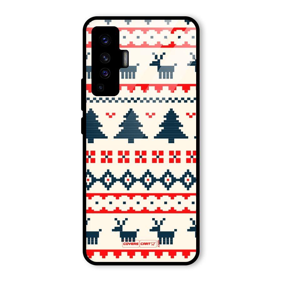 Christmas Design Pattern Glass Back Case for Vivo X50