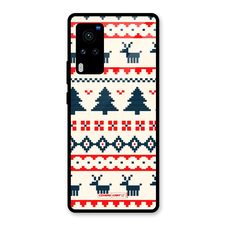 Christmas Design Pattern Glass Back Case for Vivo X60 Pro