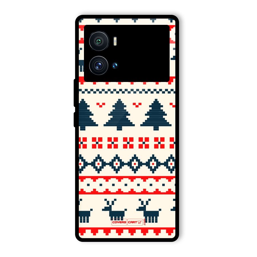Christmas Design Pattern Glass Back Case for Vivo iQOO 9 Pro
