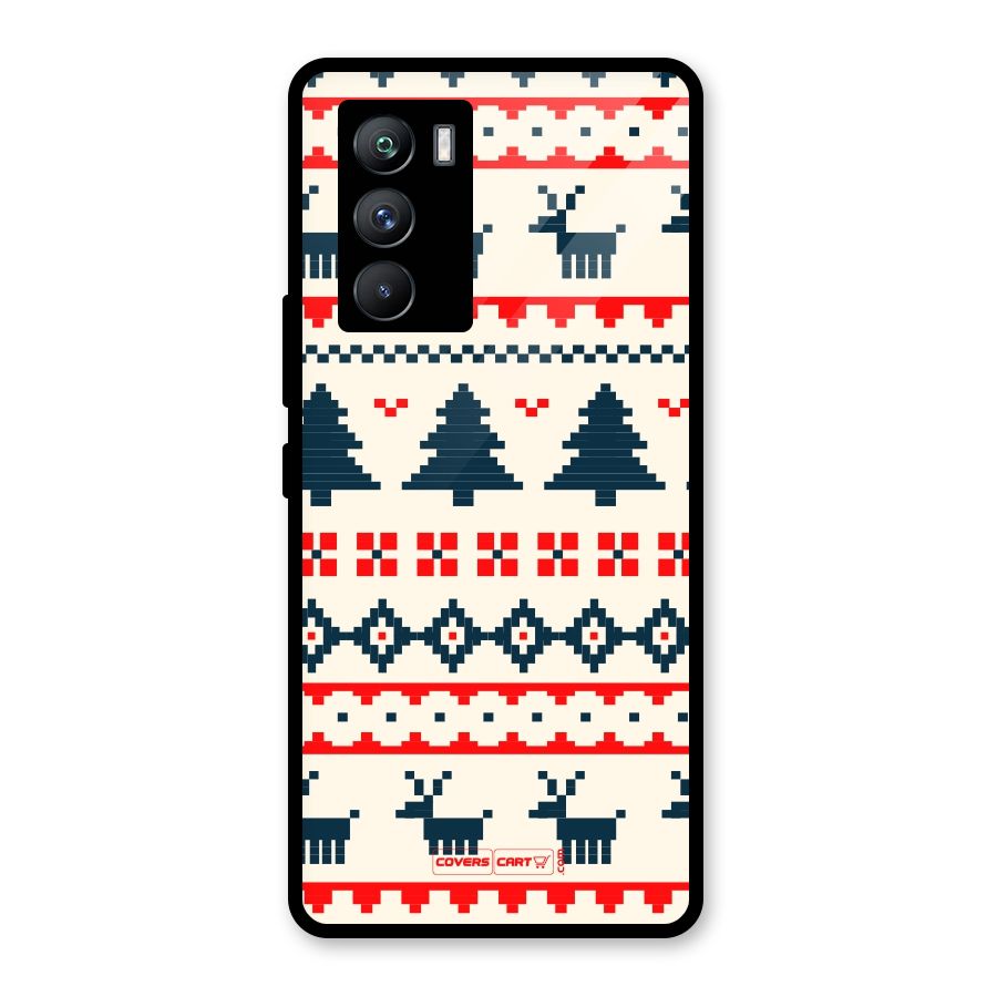 Christmas Design Pattern Glass Back Case for Vivo iQOO 9 SE